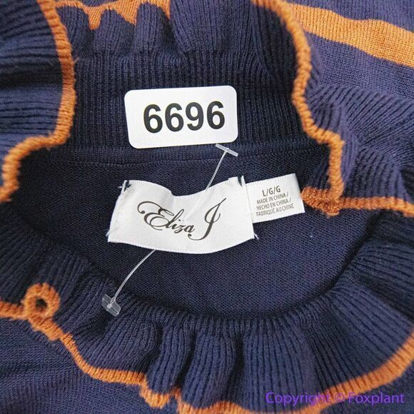 Eliza J Women's Stripped High Neck Knit Dress, L - Picture 16 of 16
